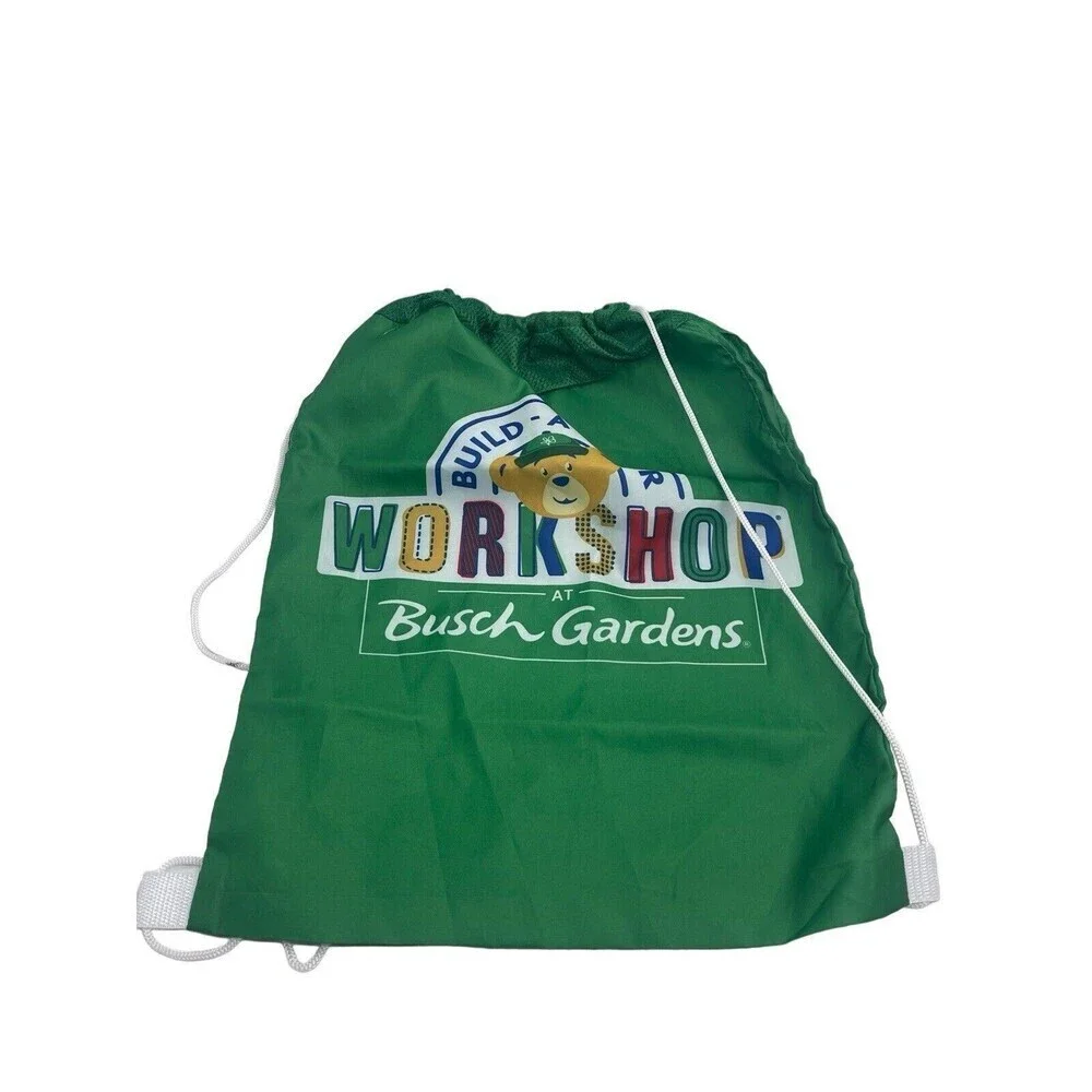 Build A Bear Green Drawstring Bag Busch Gardens 2022 RARE